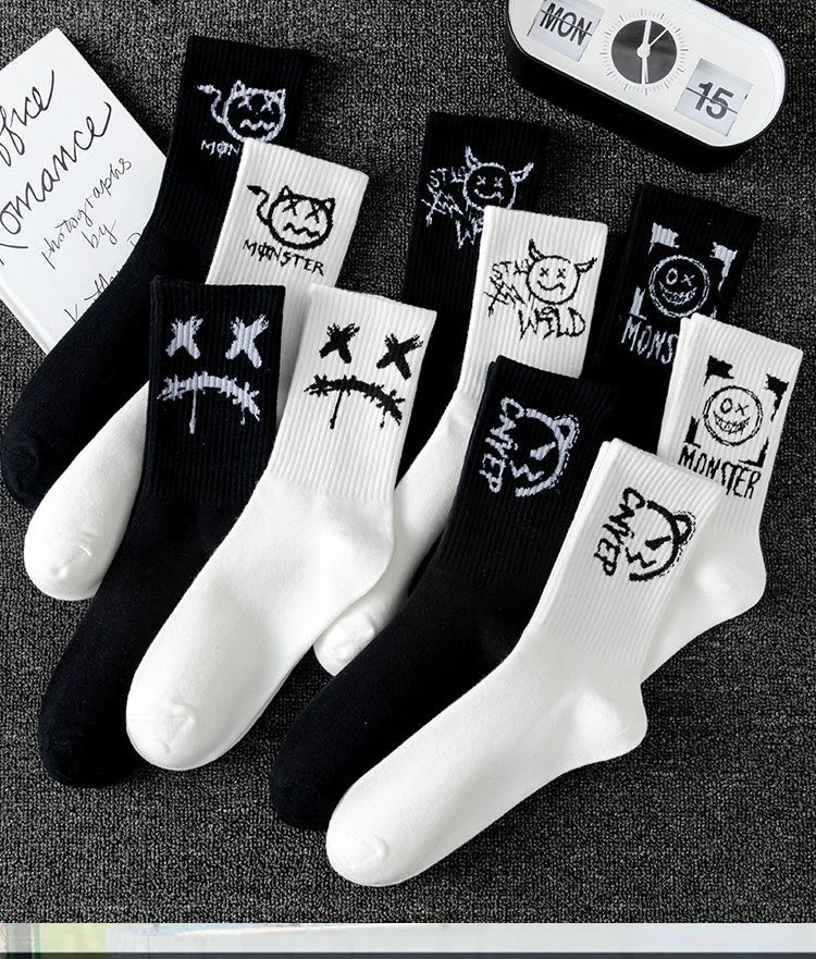 10 Pairs Men’s Ghost Graffiti Sports Socks | Men's Socks & Hosiery by Anwer Fancy | Worldwide Shipping
