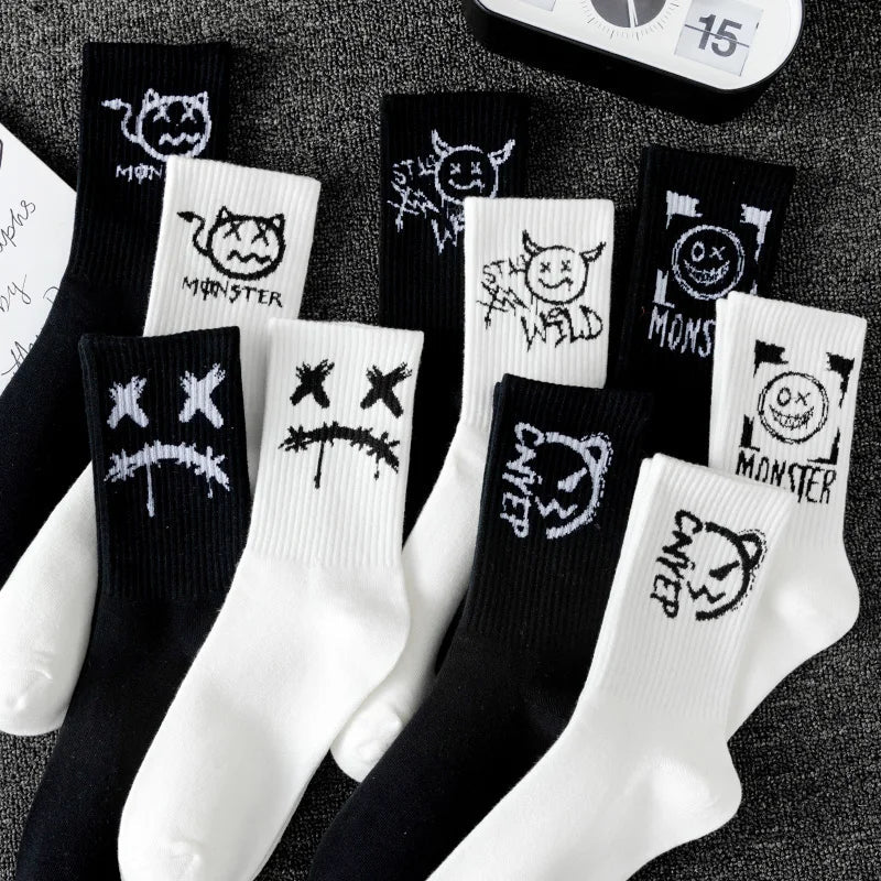 10 Pairs Men’s Ghost Graffiti Sports Socks | Men's Socks & Hosiery by Anwer Fancy | Worldwide Shipping