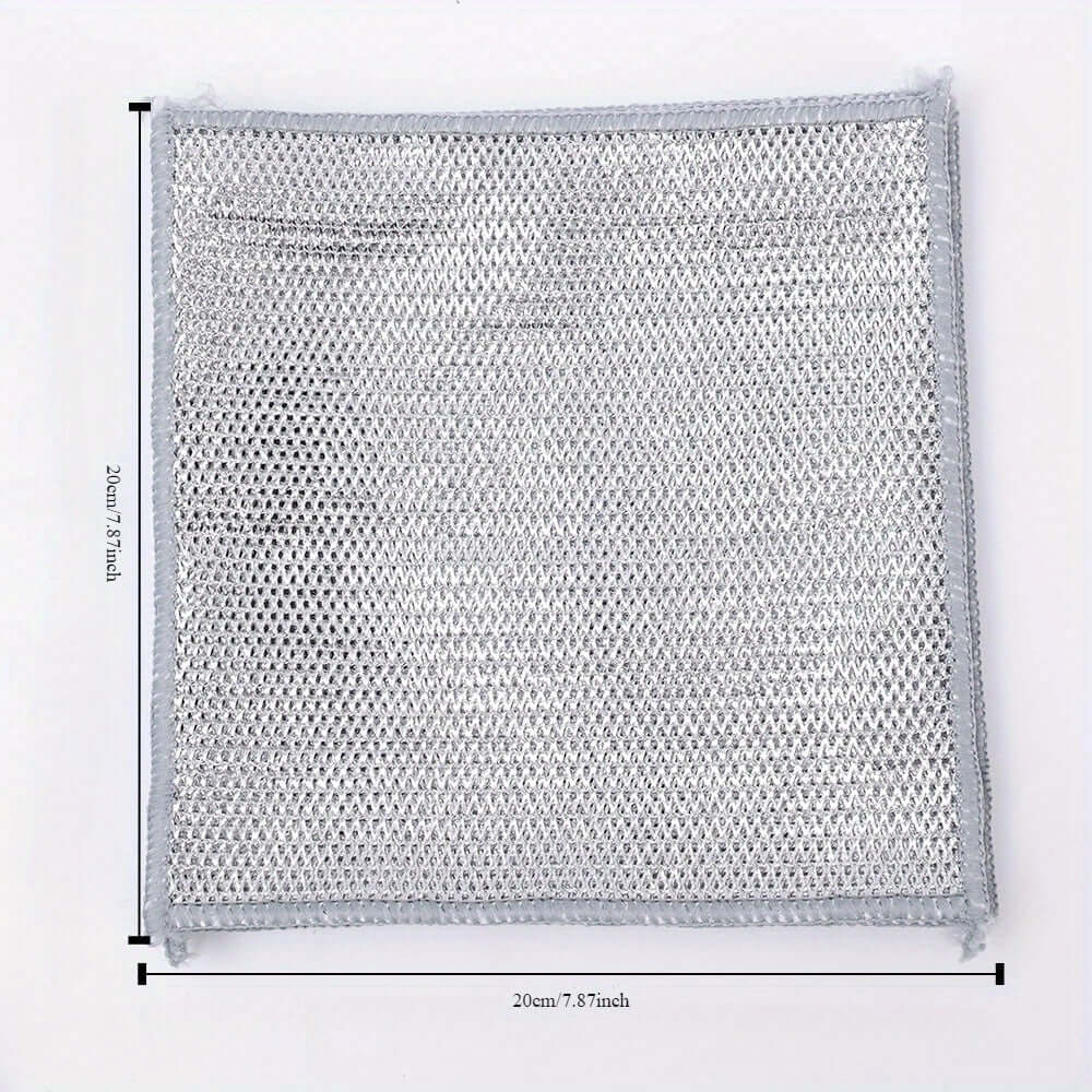 12pcs non-stick oil iron dishwashing cloths, 7.87in square, polyester, suitable for kitchen and home use.