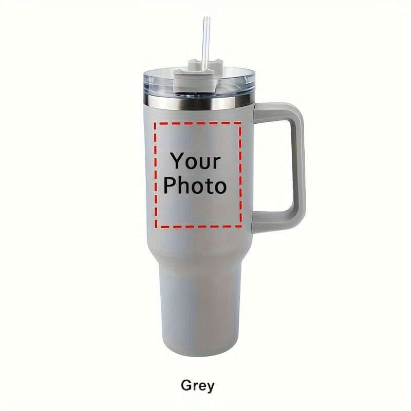 Photo Personalized Tumbler With Handle