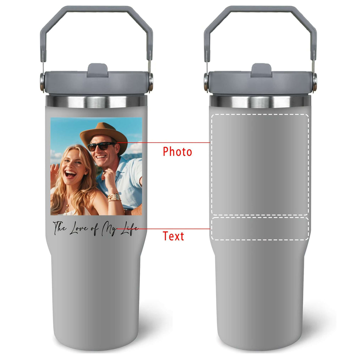 Tumbler With Handle & Straw - Custom Coffee Cup