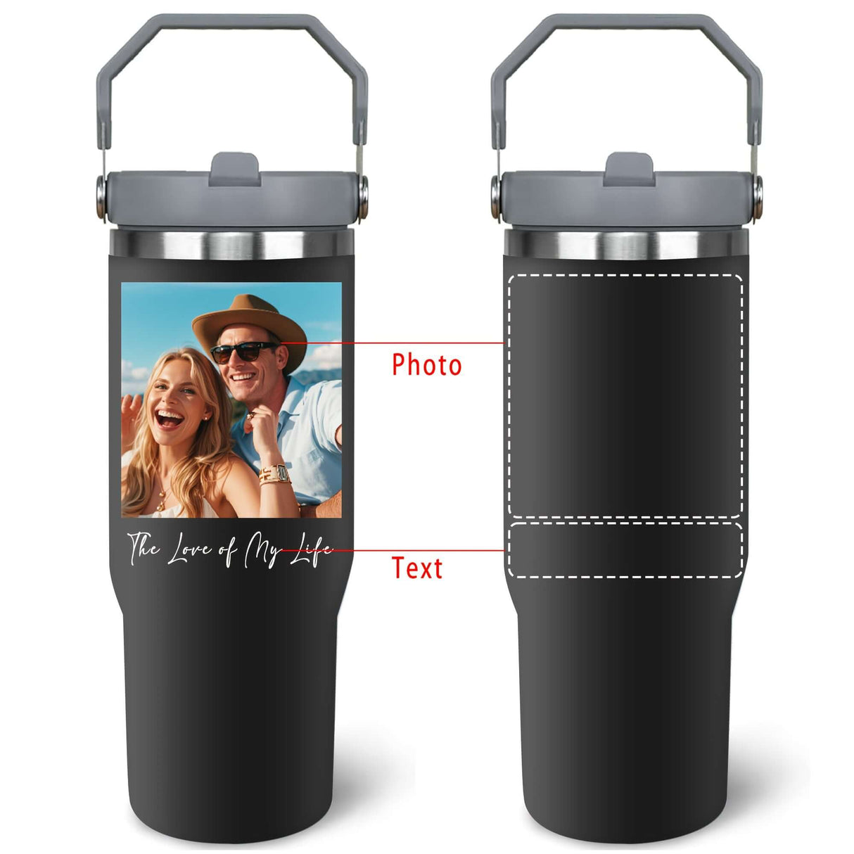 Tumbler With Handle & Straw - Custom Coffee Cup