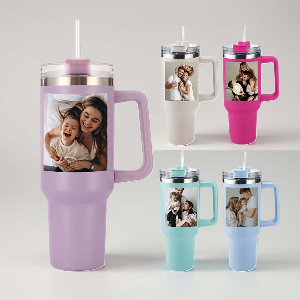 Photo Personalized Tumbler With Handle