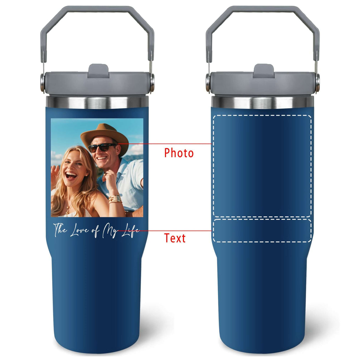 Tumbler With Handle & Straw - Custom Coffee Cup