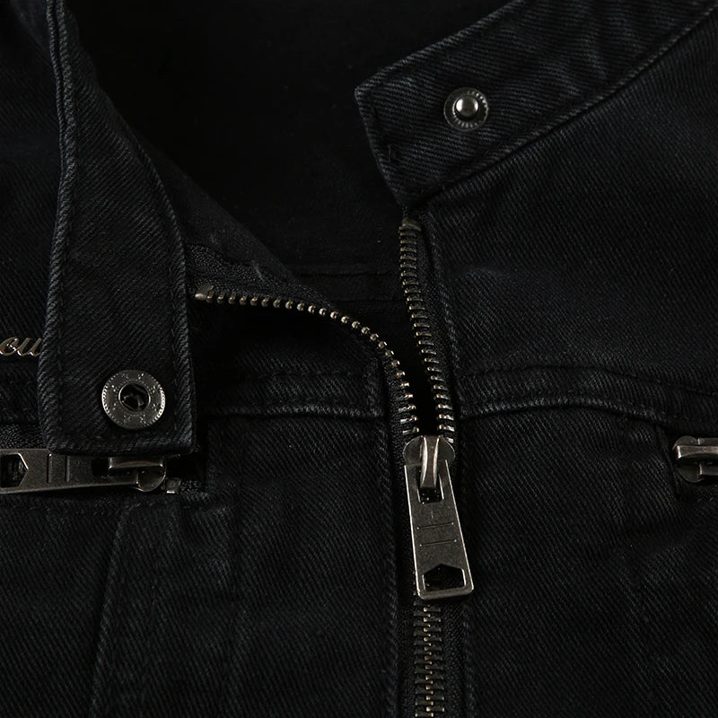 Rockmore Women’s Double Zipper Denim Jacket