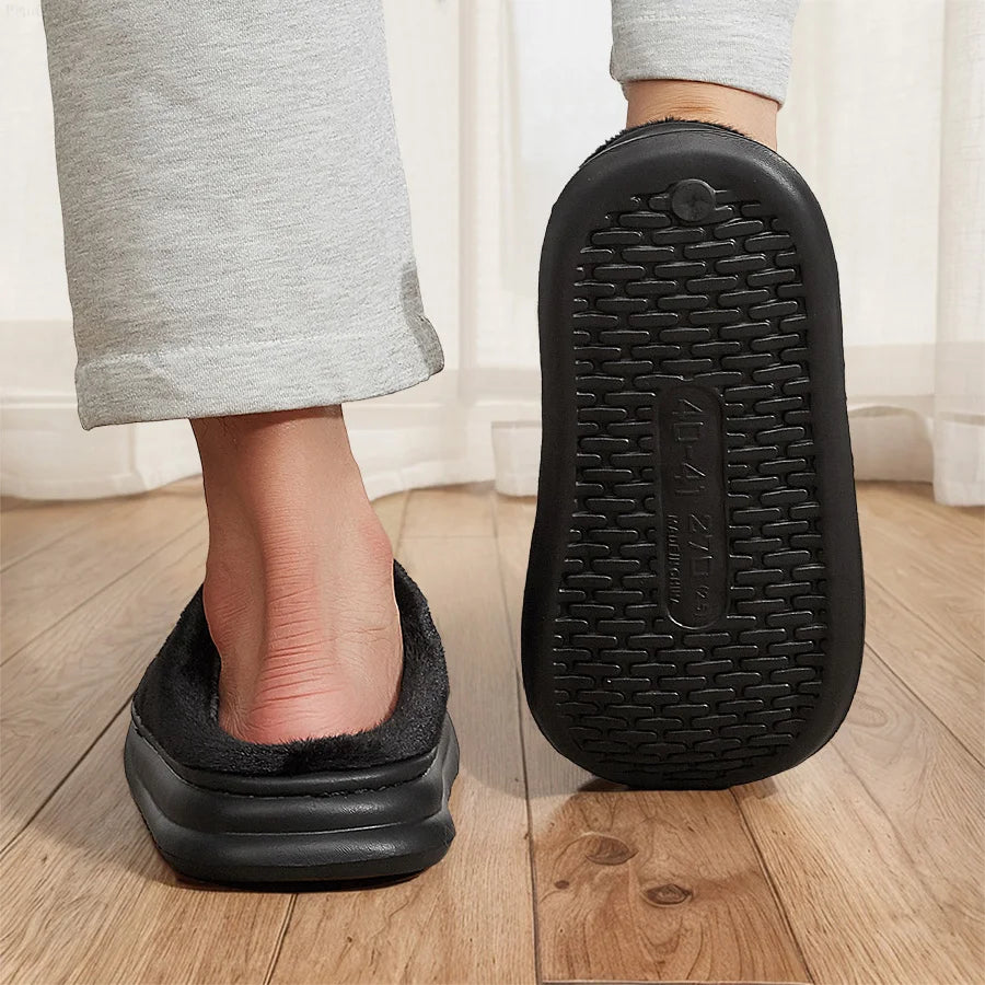 Men Winter Warm Plush Non-Slip Slippers