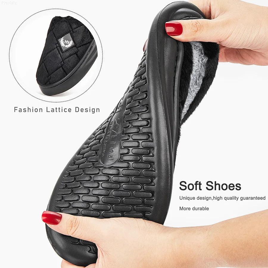 Men Winter Warm Plush Non-Slip Slippers