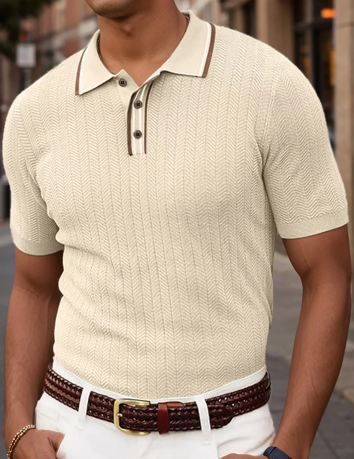 Men Short Sleeve Pullover Sweater