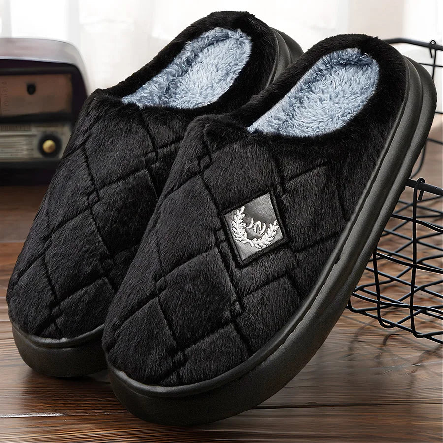 Men Winter Warm Plush Non-Slip Slippers