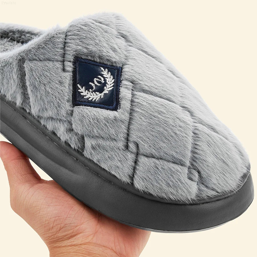 Men Winter Warm Plush Non-Slip Slippers