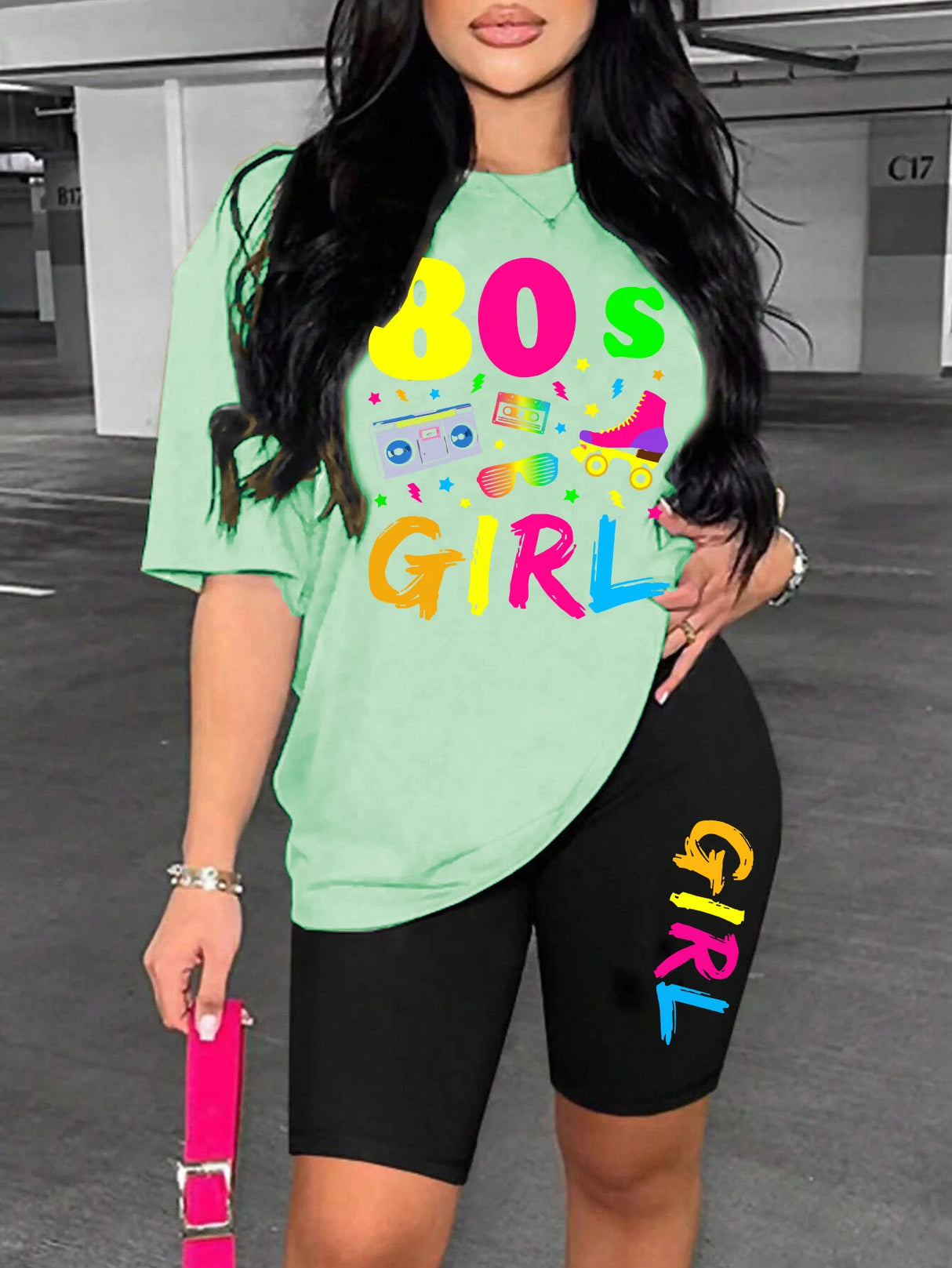 Women Color Print T-Shirt & Shorts Set