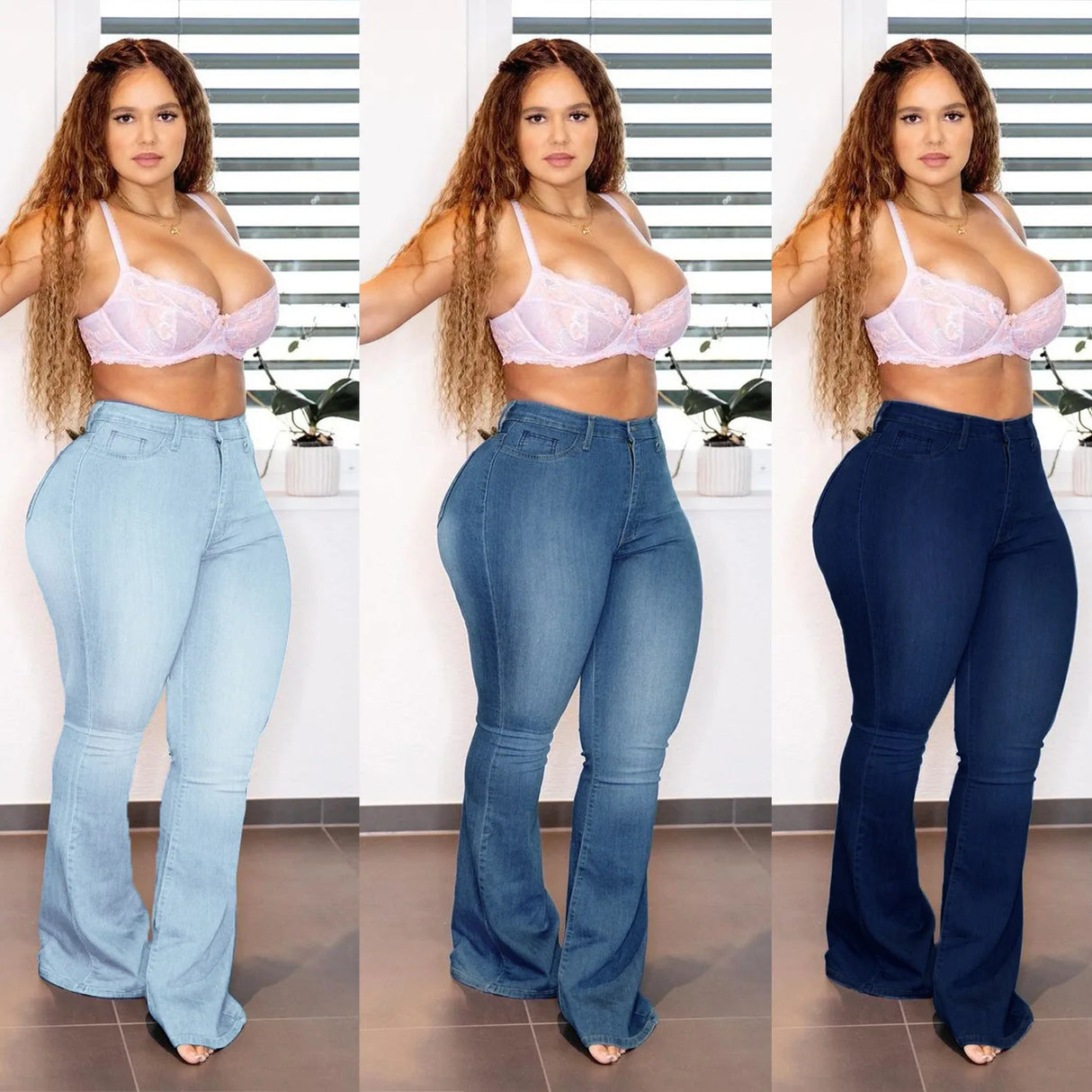 Women Plus Size Boot Cut Stretch Jeans