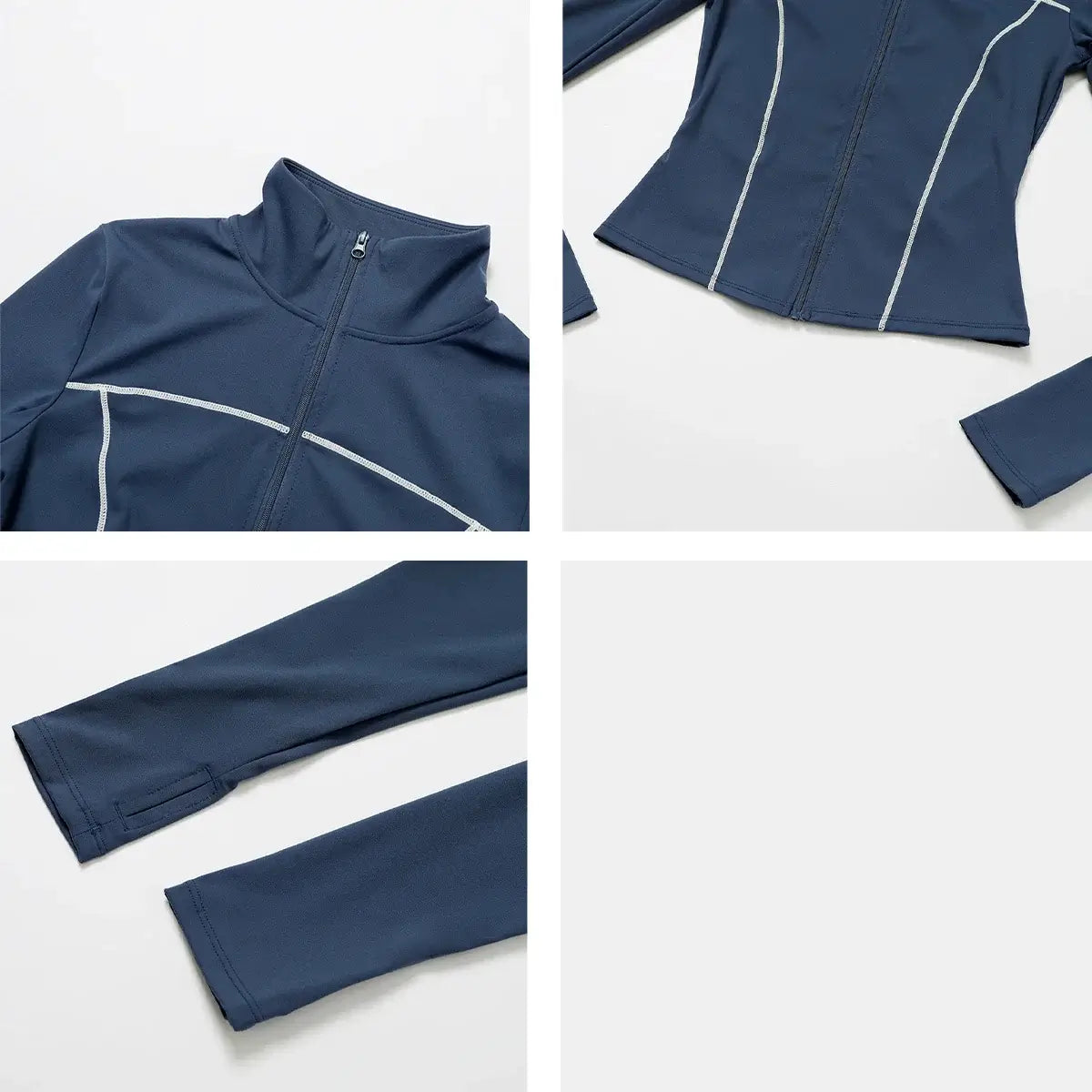 جاكيت جري نسائي ضيق بأكمام طويلة