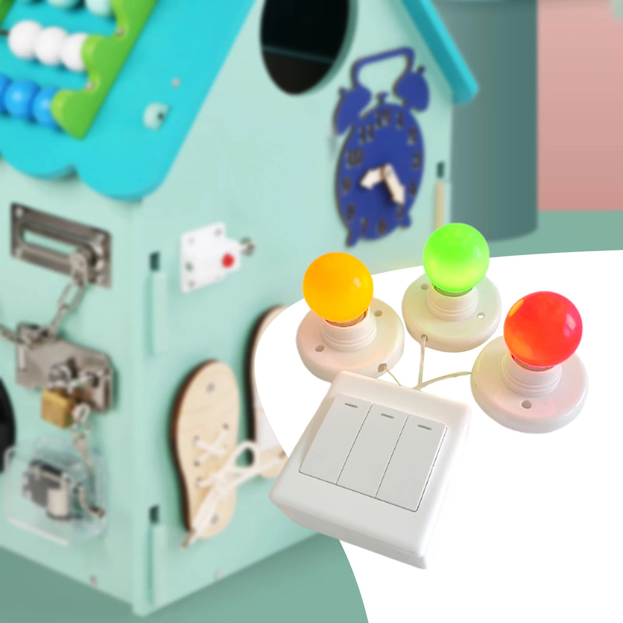 Montessori Busy Board LED Switch Toy