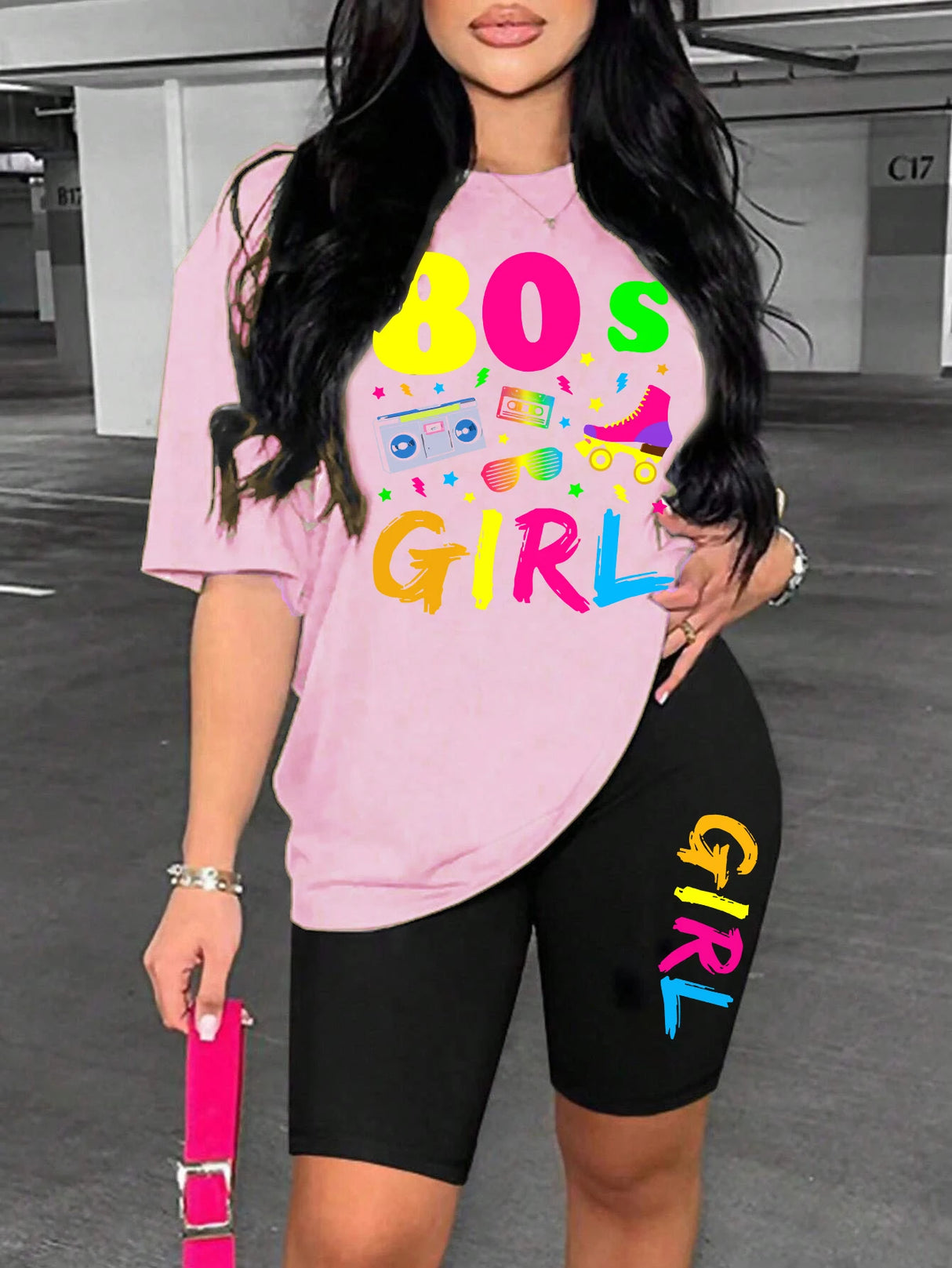 Women Color Print T-Shirt & Shorts Set