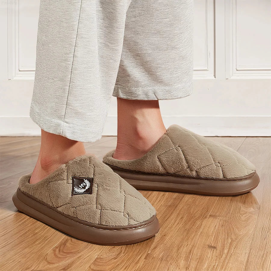Men Winter Warm Plush Non-Slip Slippers