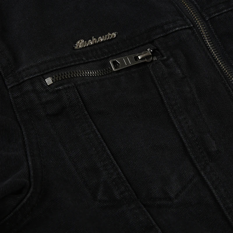 Rockmore Women’s Double Zipper Denim Jacket