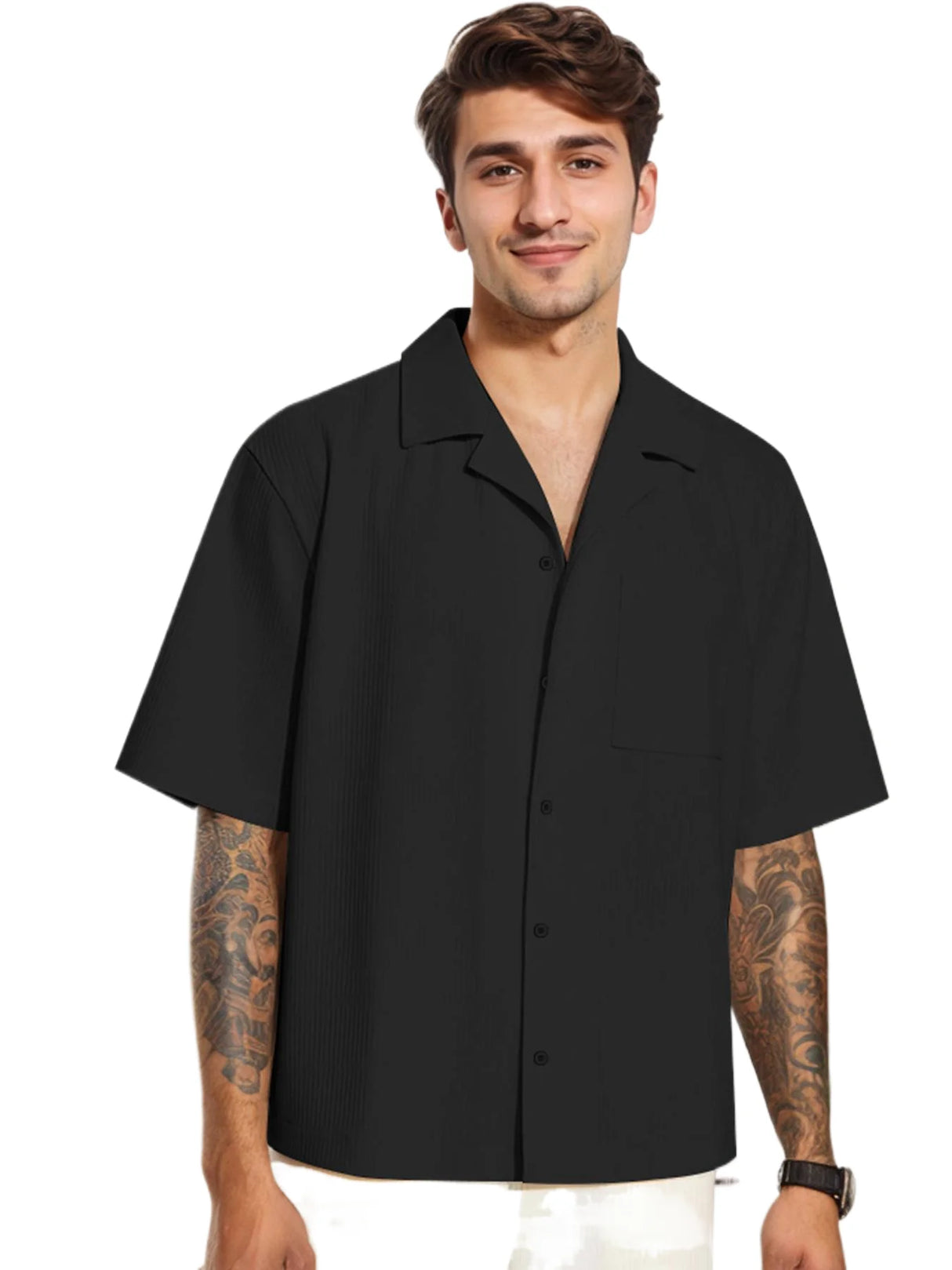 Men Short Sleeve Dress Shirt