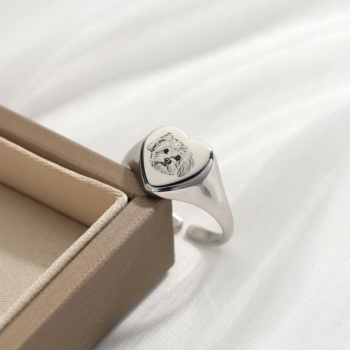 Custom Pet Photo Engraved Portrait Ring
