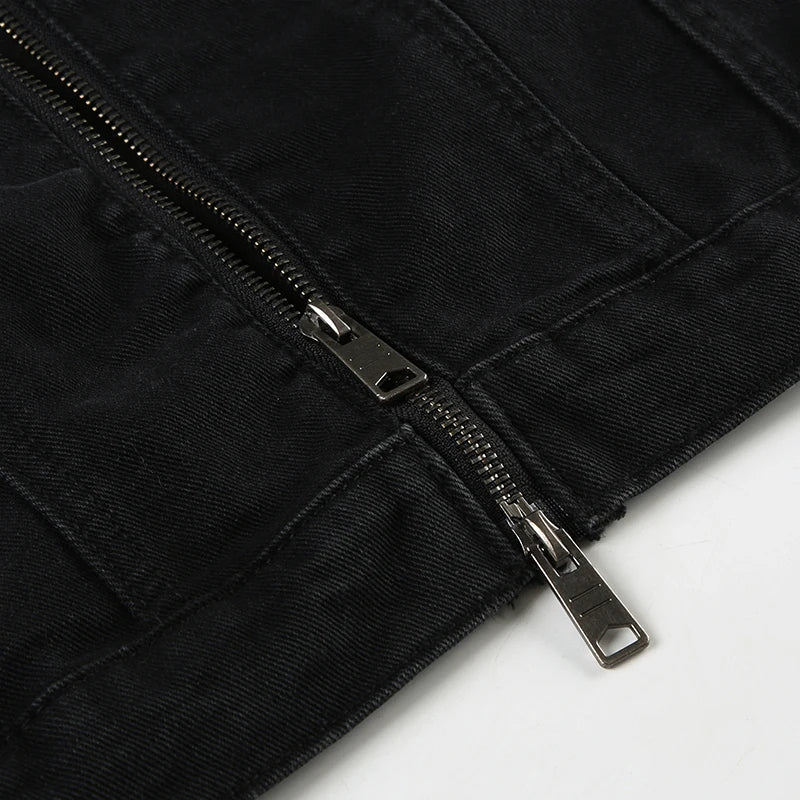 Rockmore Women’s Double Zipper Denim Jacket