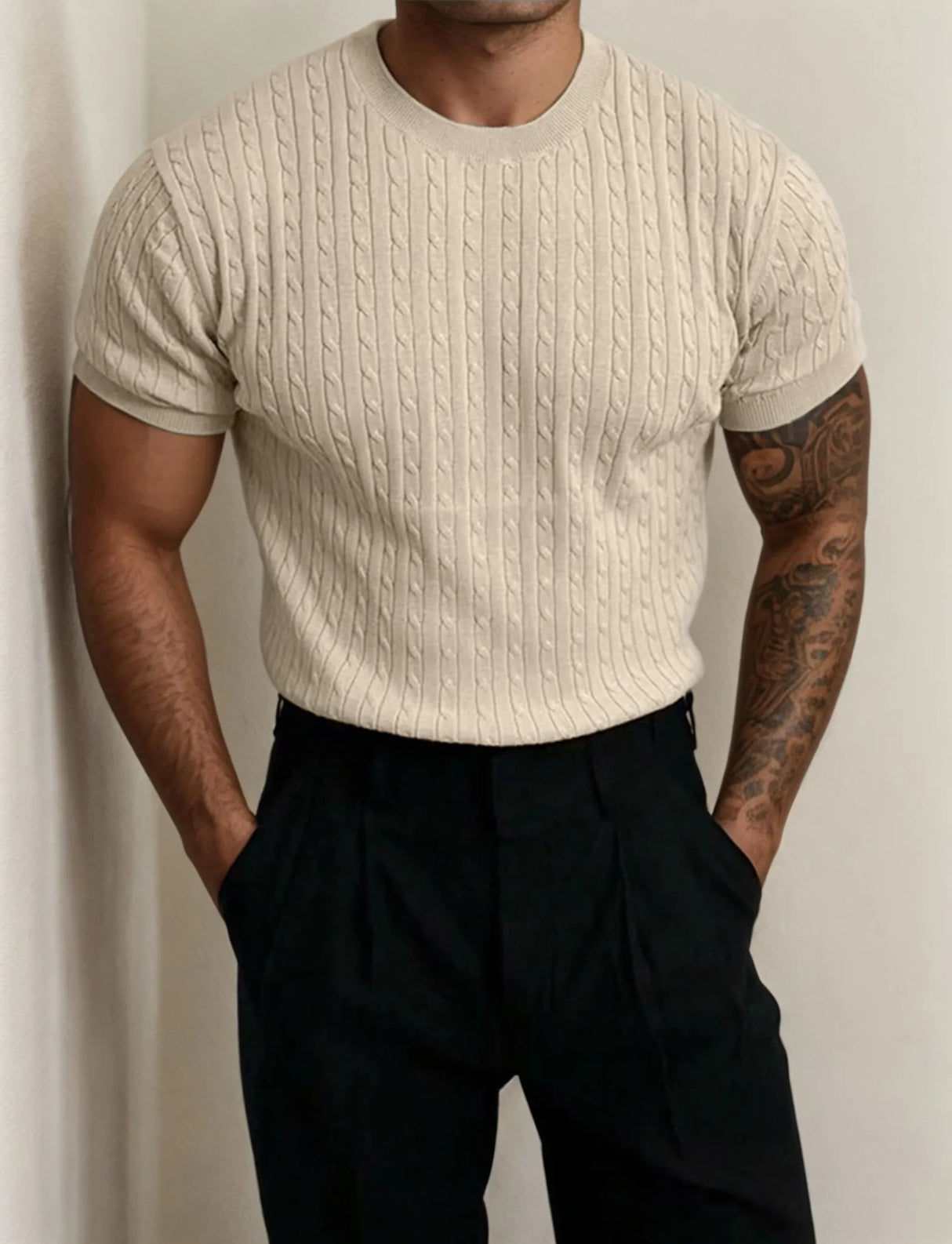 Men Crew Neck Knit Sweater