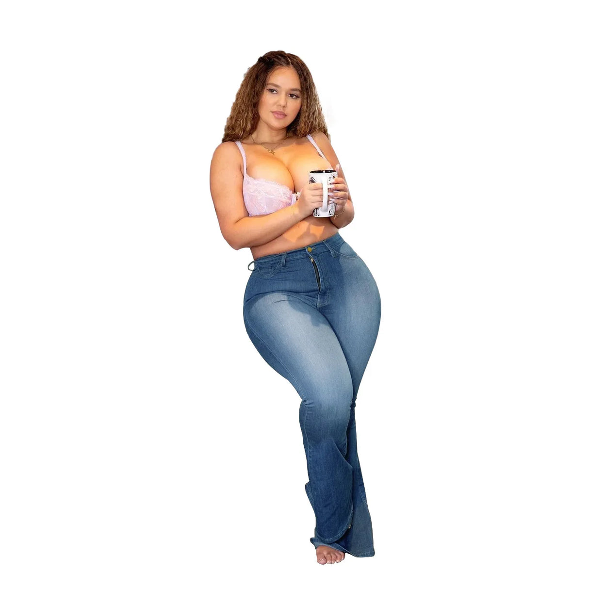 Women Plus Size Boot Cut Stretch Jeans