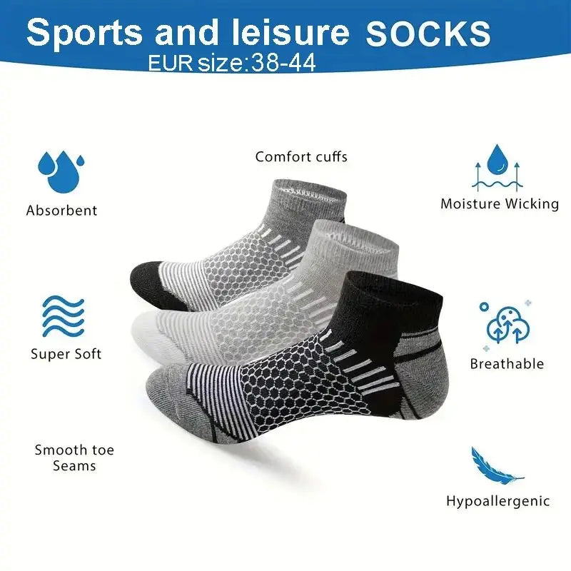 Men’s Short Sports Socks (6 Pairs)