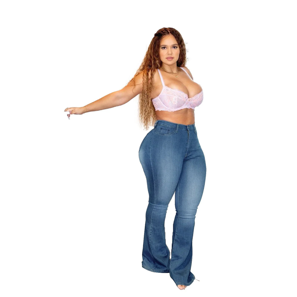 Women Plus Size Boot Cut Stretch Jeans