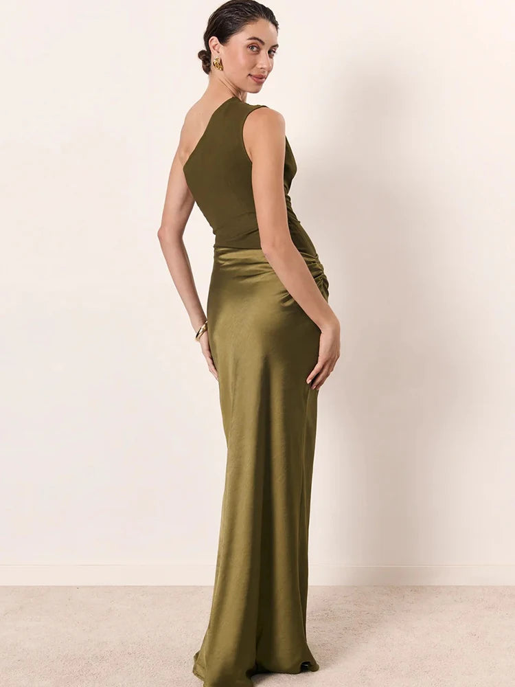 Luxe One-Shoulder Satin Gown