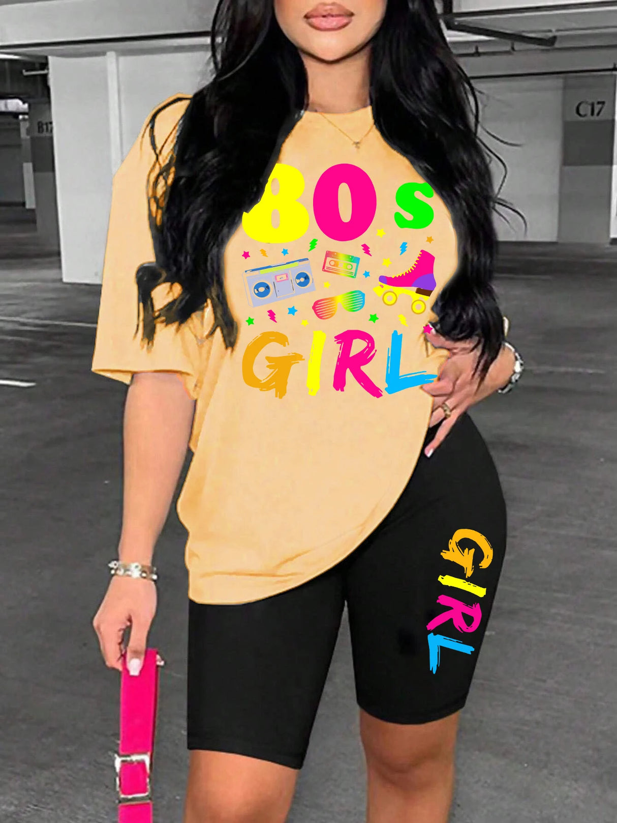 Women Color Print T-Shirt & Shorts Set