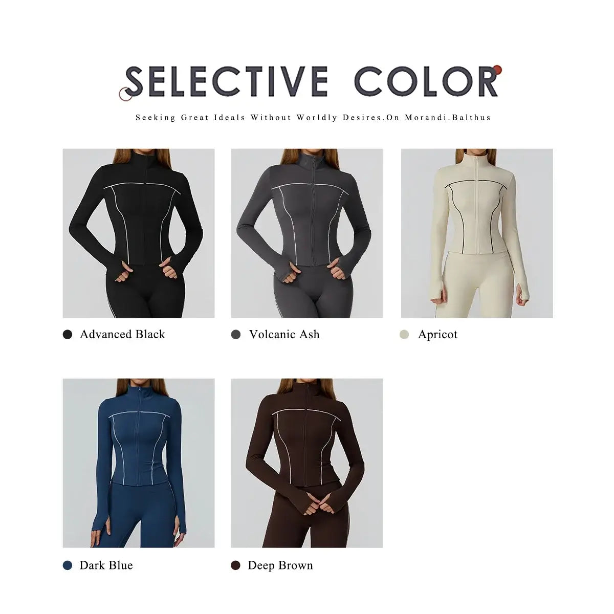 جاكيت جري نسائي ضيق بأكمام طويلة