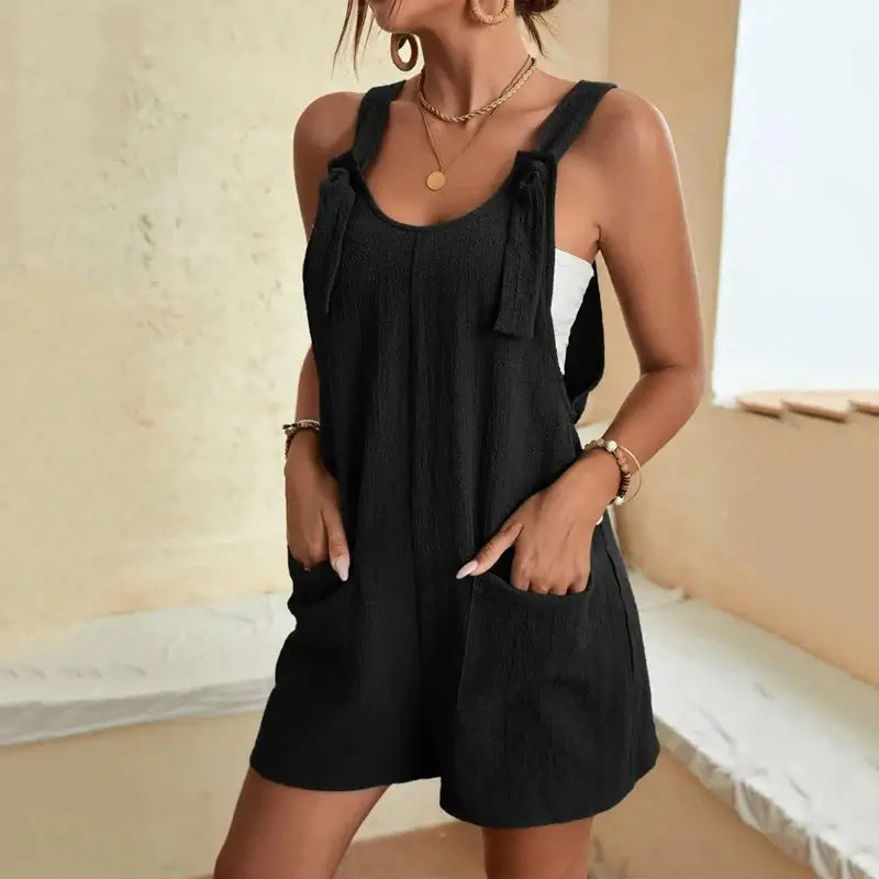 Women Summer Sleeveless Loose Jumpsuit