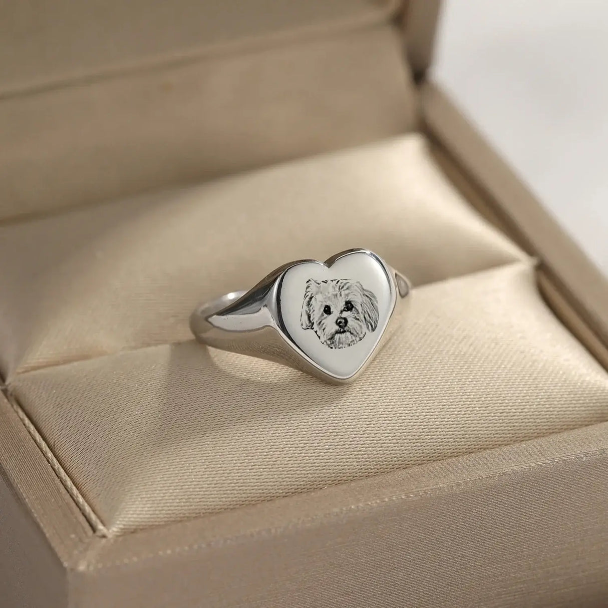 Custom Pet Photo Engraved Portrait Ring