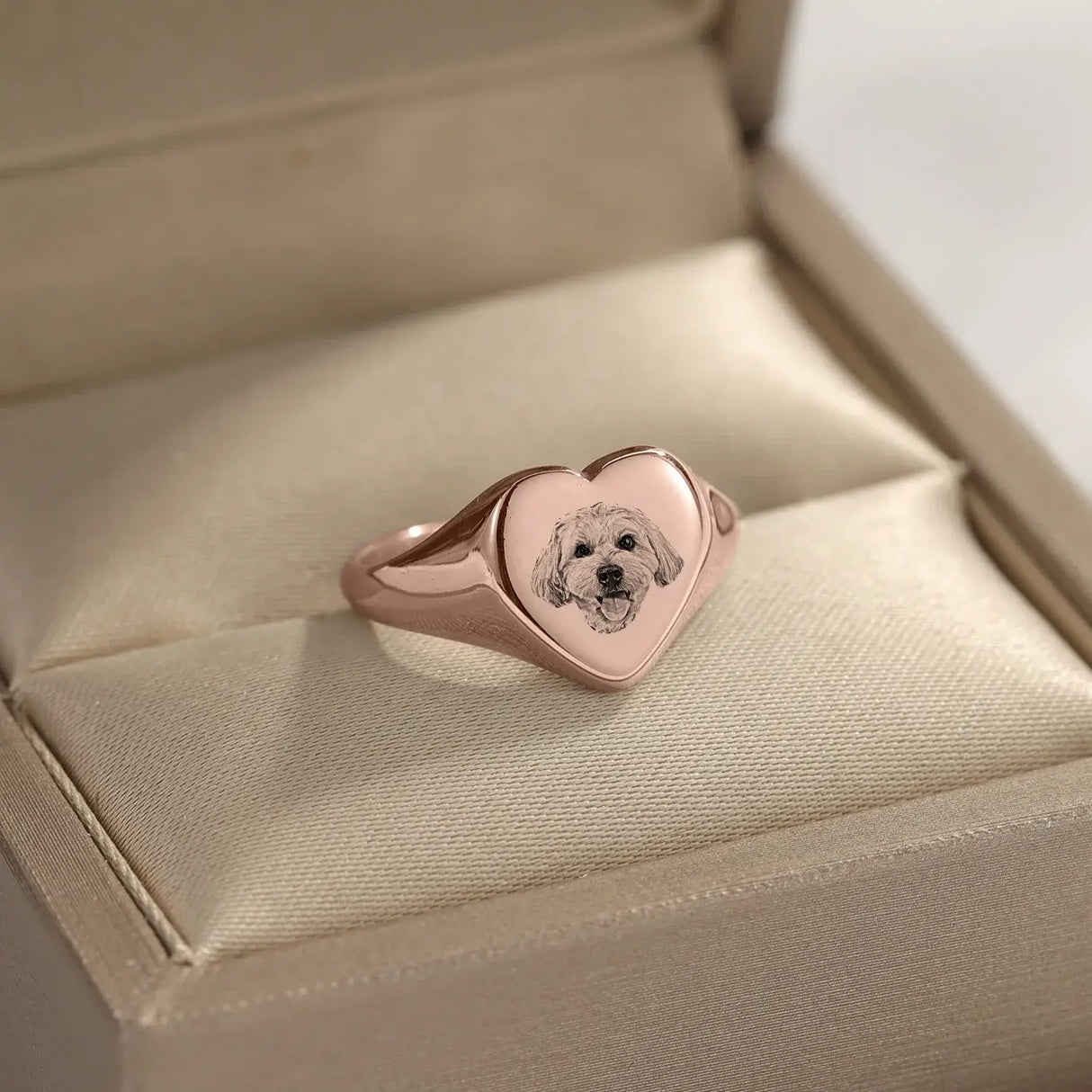 Custom Pet Photo Engraved Portrait Ring
