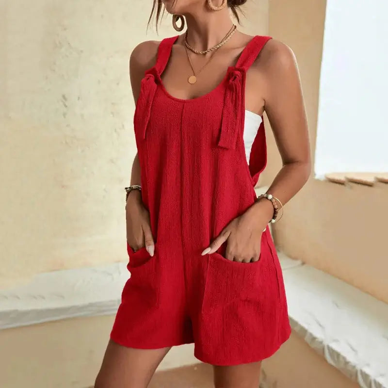 Women Summer Sleeveless Loose Jumpsuit