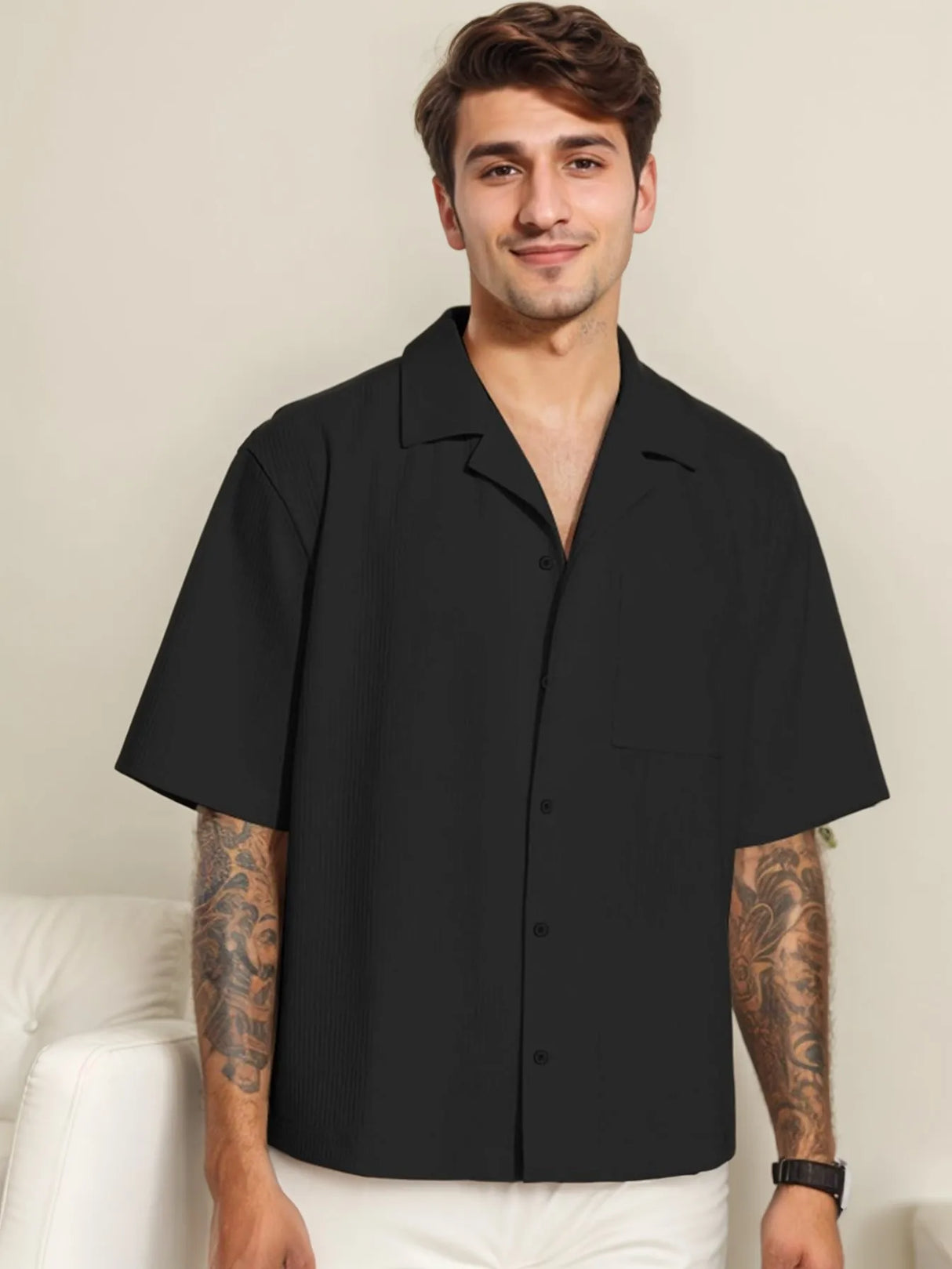 Men Short Sleeve Dress Shirt