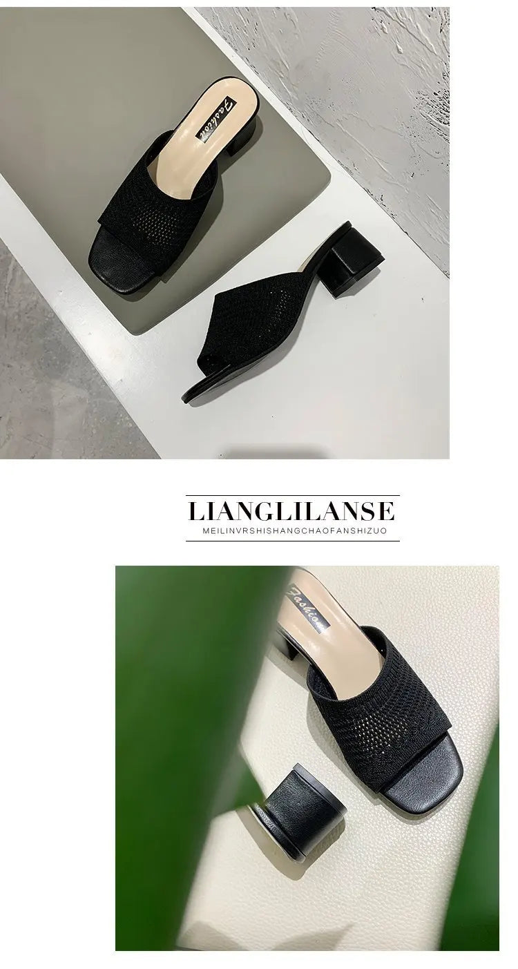 حذاء بكعب عالٍ معدني مربع الشكل 2025