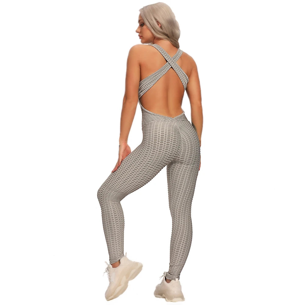 QuickTone™ – Sleeveless Backless Gym Bodysuit (Quick-Dry, Sculpting & Active)