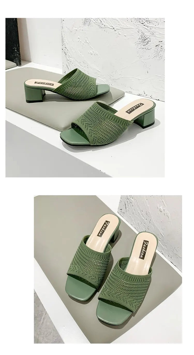 حذاء بكعب عالٍ معدني مربع الشكل 2025