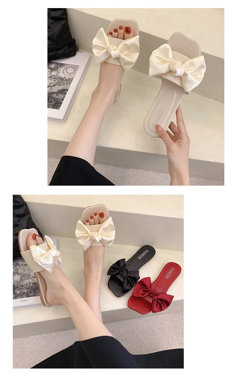 Bow Platform Flat Slippers – Summer 2025