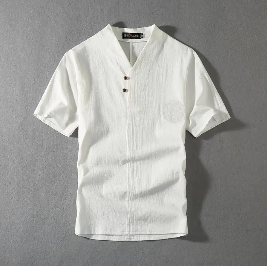 طقم رياضي رجالي من الكتان بمقاسات كبيرة