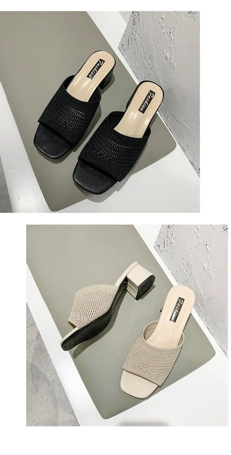 حذاء بكعب عالٍ معدني مربع الشكل 2025