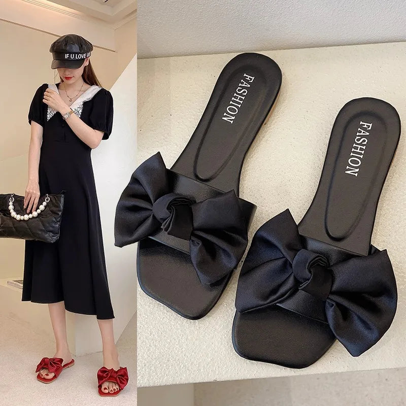 Bow Platform Flat Slippers – Summer 2025