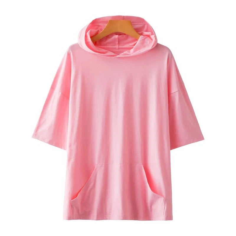 Men's Plus Size Hooded T-Shirt – 5XL to 9XL