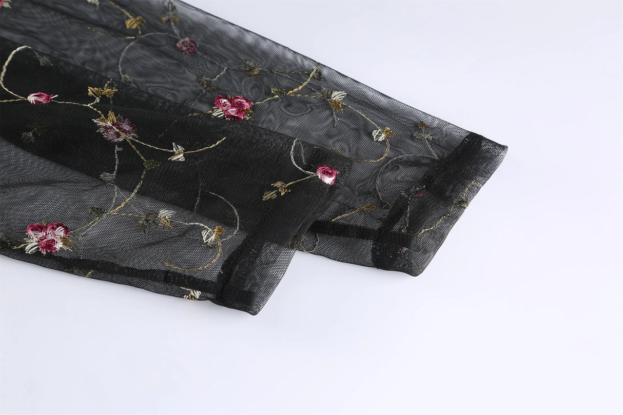 فستان حفلات بأكمام شبكية للنساء