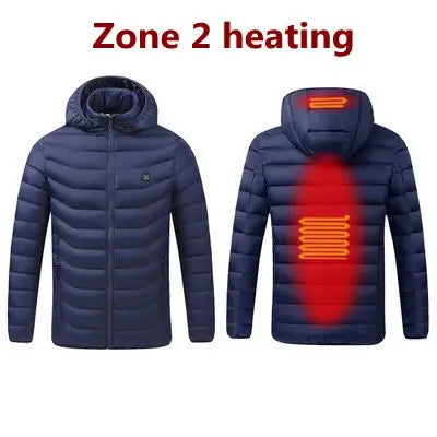 Men Heated Hooded Winter Parka