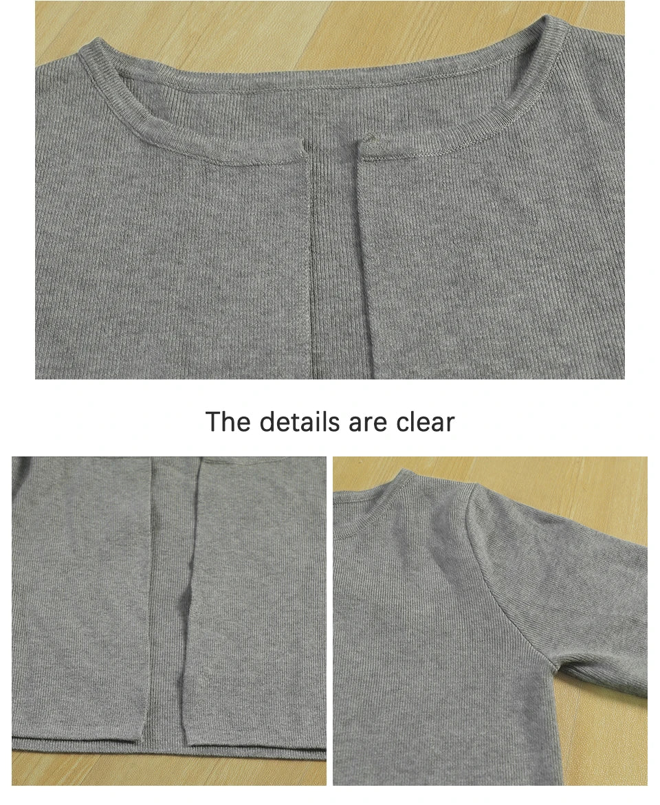 Black Cropped Knitted Korean Style Sweater