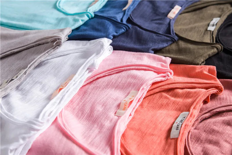 تي شيرت رجالي صيفي من القطن برقبة دائرية