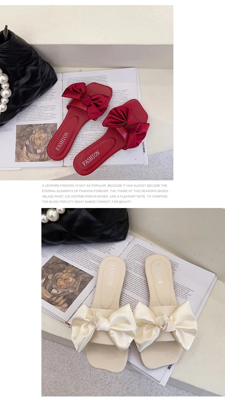 Bow Platform Flat Slippers – Summer 2025