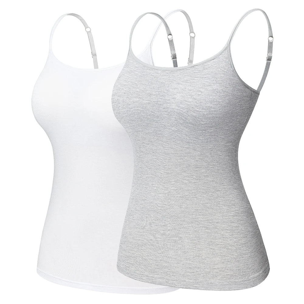 Cotton Shelf Bra Cami Pack